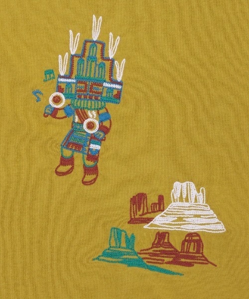 チチカカ(チチカカ)の「カッチーナ刺繍Tシャツ(Tシャツ/カットソー・レディース・マスタード/ブラック/ホワイト・FREE)」の13枚目の写真