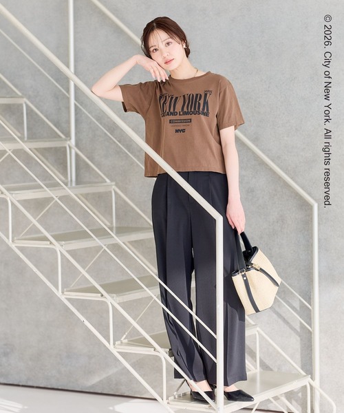 Andemiu(アンデミュウ)の「【NYC】TAXI AND LIMOUSINE T 651906(Tシャツ/カットソー・レディース・ホワイト/ダークブラウン・FREE)」の6枚目の写真