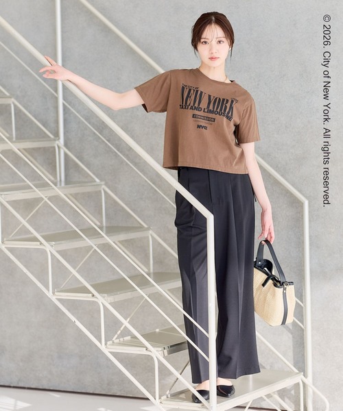 Andemiu(アンデミュウ)の「【NYC】TAXI AND LIMOUSINE T 651906(Tシャツ/カットソー・レディース・ホワイト/ダークブラウン・FREE)」の7枚目の写真