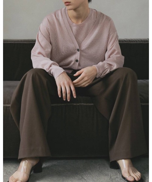 anuke（アンヌーク）の「Doubletuck Wide Pants 62610703（その他パンツ・レディース・ブラウン/オフホワイト・38/36）」の6枚目の写真