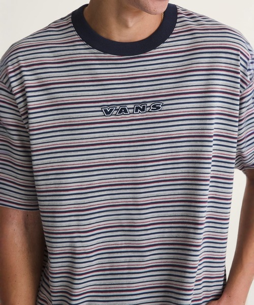 VANS（バンズ）の「CAMERON ストライプ ニットTシャツ / Cameron Stripe SS Knit Parisia VN000P8MGWB1（Tシャツ/カットソー・メンズ・ストライプ・X-LARGE/SMALL/MEDIUM/LARGE）」の3枚目の写真