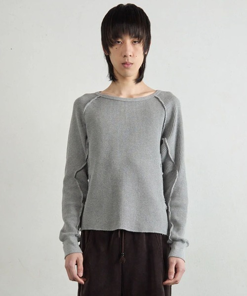 NVRFRGT（ネヴァーフォーゲット）の「【NVRFRGT】WAFFLE THERMAL LONG SLEEVE T-SHIRT（Tシャツ/カットソー・メンズ・グレー/ブラック/ホワイト・3/2/1）」の2枚目の写真
