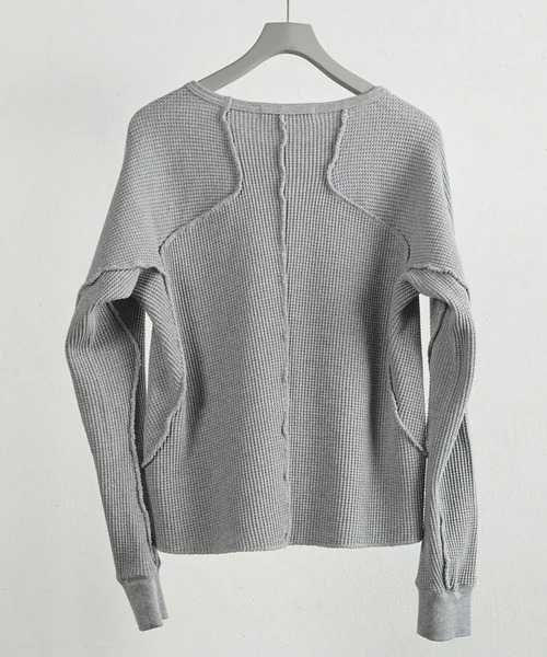 NVRFRGT（ネヴァーフォーゲット）の「【NVRFRGT】WAFFLE THERMAL LONG SLEEVE T-SHIRT（Tシャツ/カットソー・メンズ・グレー/ブラック/ホワイト・3/2/1）」の7枚目の写真