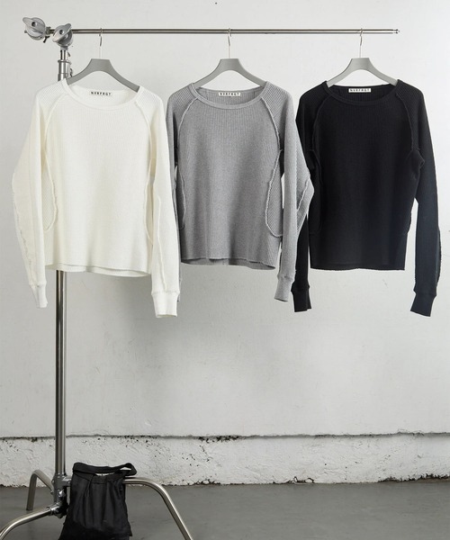 NVRFRGT（ネヴァーフォーゲット）の「【NVRFRGT】WAFFLE THERMAL LONG SLEEVE T-SHIRT（Tシャツ/カットソー・メンズ・グレー/ブラック/ホワイト・3/2/1）」の19枚目の写真