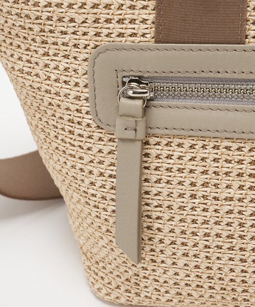 russet(ラシット)の「ナイロンラフィア×クラウズナイロン コンビ2WAYトートバッグ(トートバッグ・レディース・ブラック/アイボリー・FREE)」の13枚目の写真