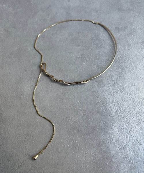 DouDou（ドゥドゥ）の「ウエーブバーチョーカーネックレス（ネックレス・レディース・シルバー/ゴールド・FREE）」の3枚目の写真
