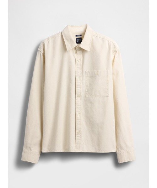 GAP(ギャップ)の「リラックス ストレートヘム キャンバス ユーティリティシャツ(シャツ/ブラウス・メンズ・ベージュ/ブルー・XL/S/XS/M/L)」の9枚目の写真