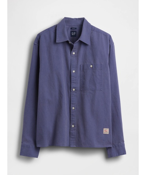 GAP(ギャップ)の「リラックス ストレートヘム キャンバス ユーティリティシャツ(シャツ/ブラウス・メンズ・ベージュ/ブルー・XL/S/XS/M/L)」の10枚目の写真