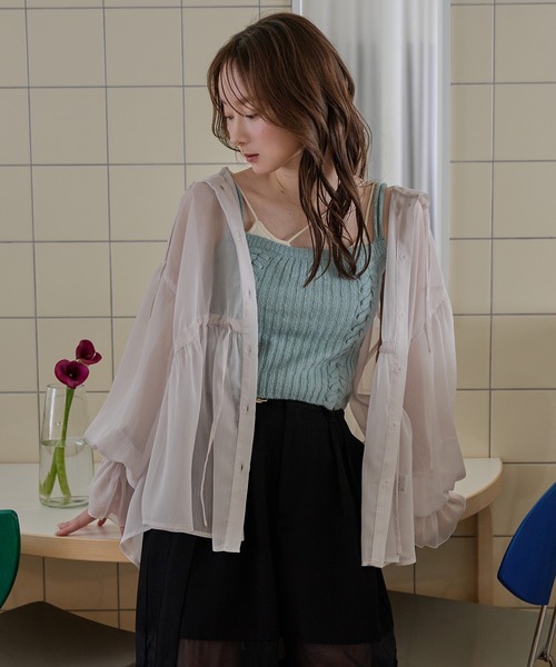 sheer hooded blouse シアーフードブラウス（シャツ/ブラウス