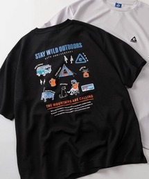 【70】【GERRY/ジェリー】ワンポイントロゴ シルクタッチ バックプリント クルーネックTシャツ/接触冷感/ストレッチ