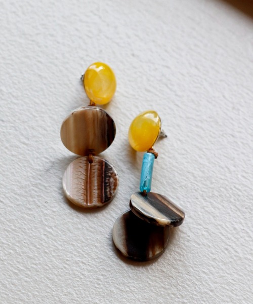 Cepica（セピカ）の「カスタネットピアス（ピアス（両耳用）・レディース・ブルー/イエロー・FREE）」の2枚目の写真