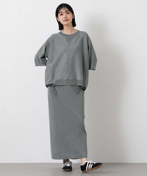 Gready Brilliant（グレディブリリアン）の「スウェットライク５分袖ニット（ニット/セーター・レディース・オートミール/チャコールグレー・FREE）」の11枚目の写真