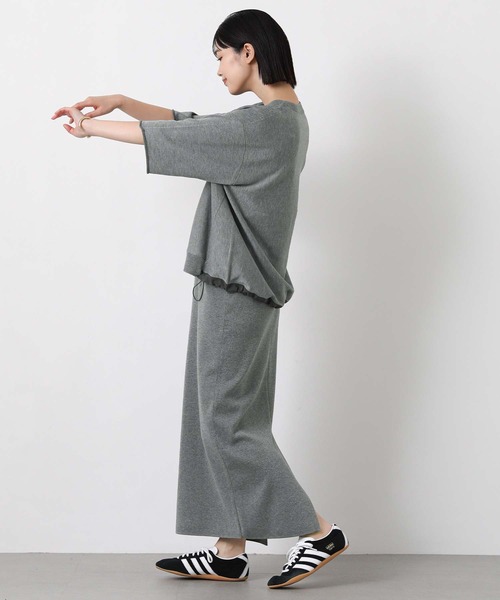 Gready Brilliant（グレディブリリアン）の「スウェットライク５分袖ニット（ニット/セーター・レディース・オートミール/チャコールグレー・FREE）」の12枚目の写真