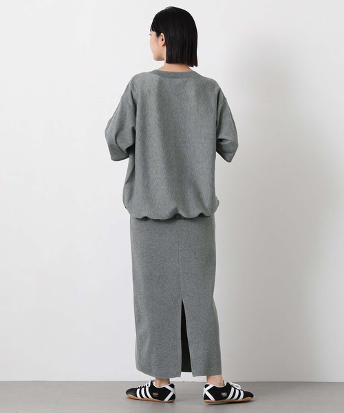 Gready Brilliant（グレディブリリアン）の「スウェットライク５分袖ニット（ニット/セーター・レディース・オートミール/チャコールグレー・FREE）」の13枚目の写真