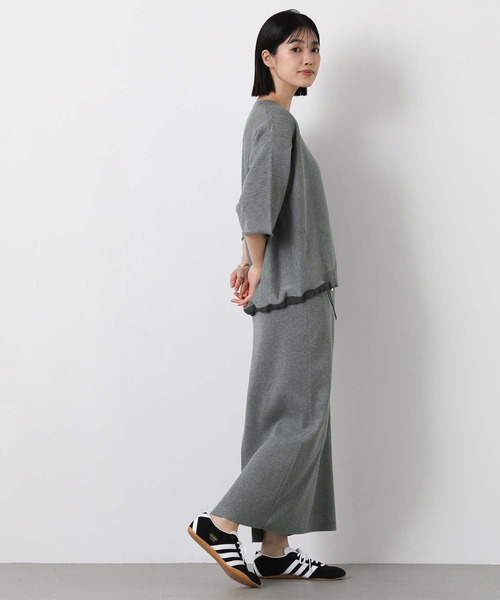 Gready Brilliant（グレディブリリアン）の「スウェットライク５分袖ニット（ニット/セーター・レディース・オートミール/チャコールグレー・FREE）」の14枚目の写真