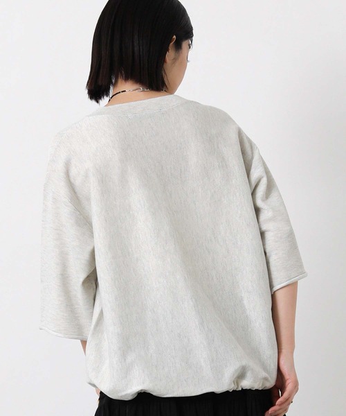 Gready Brilliant（グレディブリリアン）の「スウェットライク５分袖ニット（ニット/セーター・レディース・オートミール/チャコールグレー・FREE）」の22枚目の写真