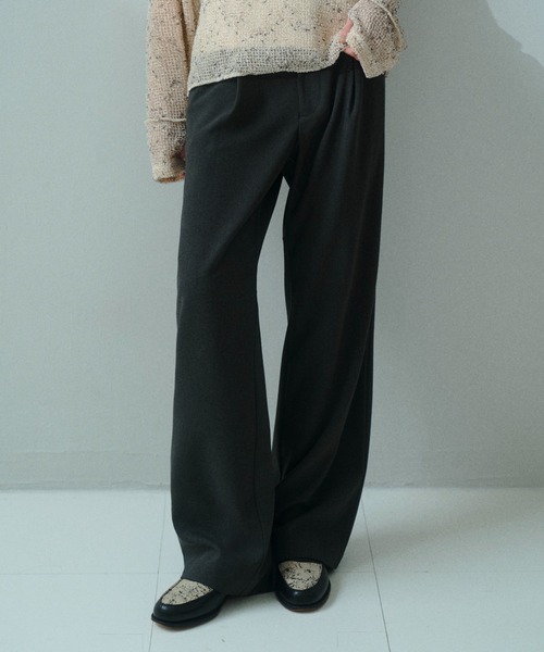 soerte（ソエルテ）の「Essential Minimal Straight Slacks / エッセンシャルミニマルストレートスラックス（スラックス・メンズ・ブラック/チャコールグレー/ブラウン・1/3/2）」の2枚目の写真