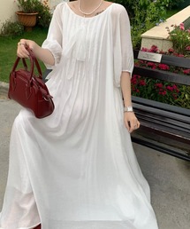 Aelina（エリナ）の「クルーネックロングワンピース（ワンピース）」