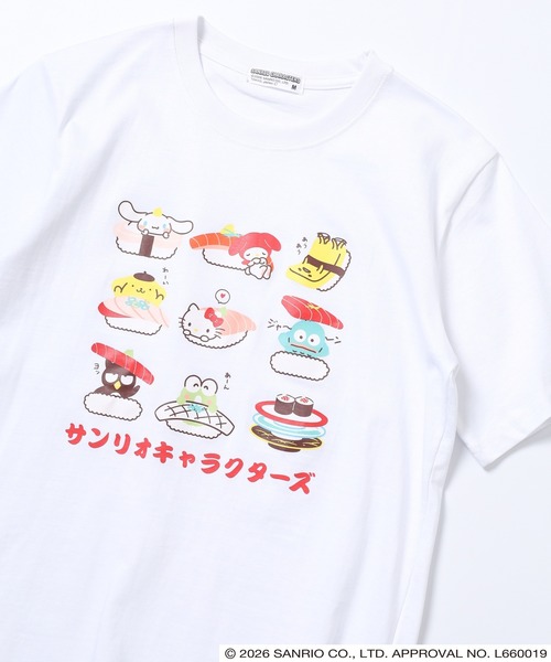 sanrio(サンリオ)の「サンリオキャラクターズ 和柄天竺半袖Tシャツ(Tシャツ/カットソー・レディース・ホワイト/ブラック/ブルーグレー/オートミール・LL/L/M)」の2枚目の写真