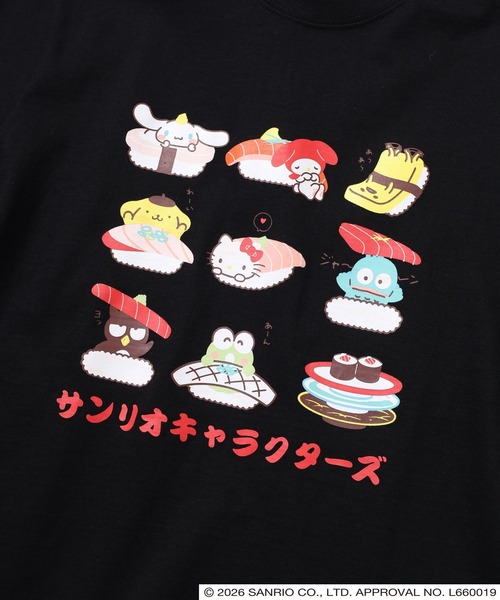 sanrio(サンリオ)の「サンリオキャラクターズ 和柄天竺半袖Tシャツ(Tシャツ/カットソー・レディース・ホワイト/ブラック/ブルーグレー/オートミール・LL/L/M)」の7枚目の写真