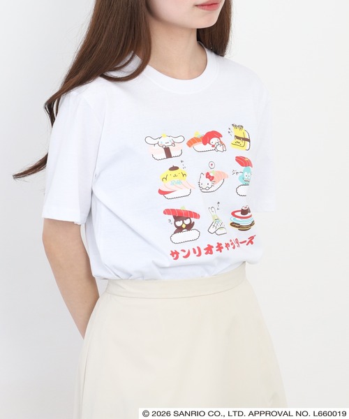 sanrio(サンリオ)の「サンリオキャラクターズ 和柄天竺半袖Tシャツ(Tシャツ/カットソー・レディース・ホワイト/ブラック/ブルーグレー/オートミール・LL/L/M)」の21枚目の写真
