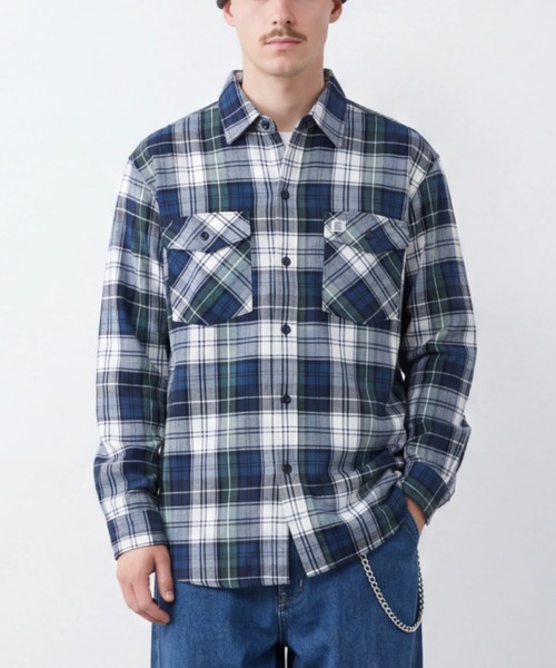 BIG BILL(ビッグビル)の「【T18】【BIG BILL/ビッグビル】121 PREMIUM FLANNEL WORK SHIRT(シャツ/ブラウス・メンズ・ブルー/レッド/その他1/ネイビー/ホワイト・SMALL/MEDIUM)」の1枚目の写真