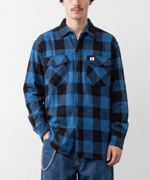 BIG BILL(ビッグビル)の「【T18】【BIG BILL/ビッグビル】121 PREMIUM FLANNEL WORK SHIRT(シャツ/ブラウス・メンズ・ブルー/レッド/その他1/ネイビー/ホワイト・SMALL/MEDIUM)」の4枚目の写真