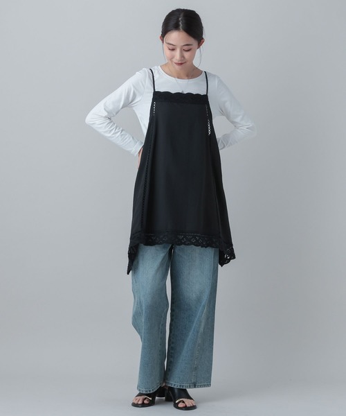 GLOBAL WORK(グローバルワーク)の「MATINEE LINE/バテンレースキャミチュニック/656175(その他トップス・レディース・ブラック/ホワイト系その他2・LARGE/MEDIUM)」の8枚目の写真