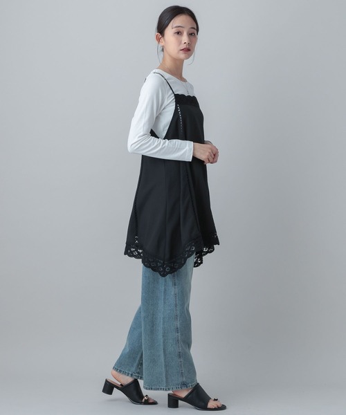 GLOBAL WORK(グローバルワーク)の「MATINEE LINE/バテンレースキャミチュニック/656175(その他トップス・レディース・ブラック/ホワイト系その他2・LARGE/MEDIUM)」の9枚目の写真