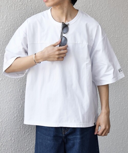 Russell Athletic（ラッセルアスレティック）の「【SHIPS any別注】RUSSELL ATHLETIC:〈吸水速乾/抗菌防臭〉Dri-Power(R) フットボール Tシャツ◇（Tシャツ/カットソー・メンズ・ホワイト/ライトブルー/ブラック/ダークグレー・X-LARGE/LARGE/MEDIUM）」の2枚目の写真
