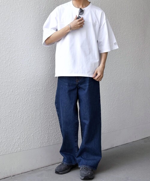 Russell Athletic（ラッセルアスレティック）の「【SHIPS any別注】RUSSELL ATHLETIC:〈吸水速乾/抗菌防臭〉Dri-Power(R) フットボール Tシャツ◇（Tシャツ/カットソー・メンズ・ホワイト/ライトブルー/ブラック/ダークグレー・X-LARGE/LARGE/MEDIUM）」の5枚目の写真