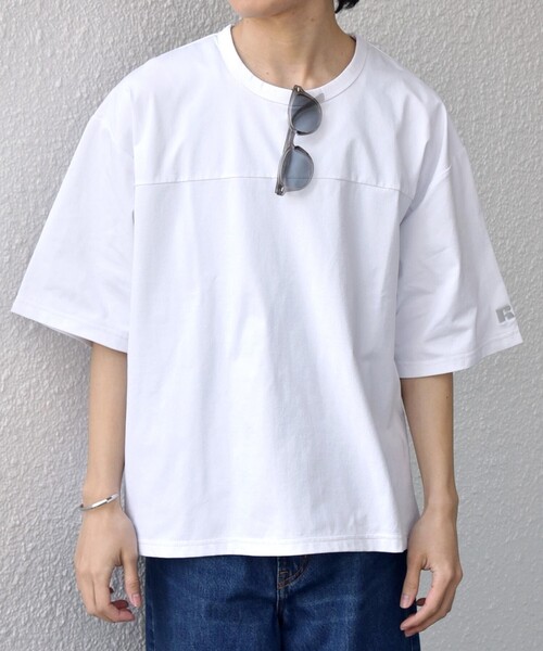 Russell Athletic（ラッセルアスレティック）の「【SHIPS any別注】RUSSELL ATHLETIC:〈吸水速乾/抗菌防臭〉Dri-Power(R) フットボール Tシャツ◇（Tシャツ/カットソー・メンズ・ホワイト/ライトブルー/ブラック/ダークグレー・X-LARGE/LARGE/MEDIUM）」の7枚目の写真