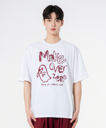 ゴーストドローイングオーバーサイズ半袖Tシャツホワイト