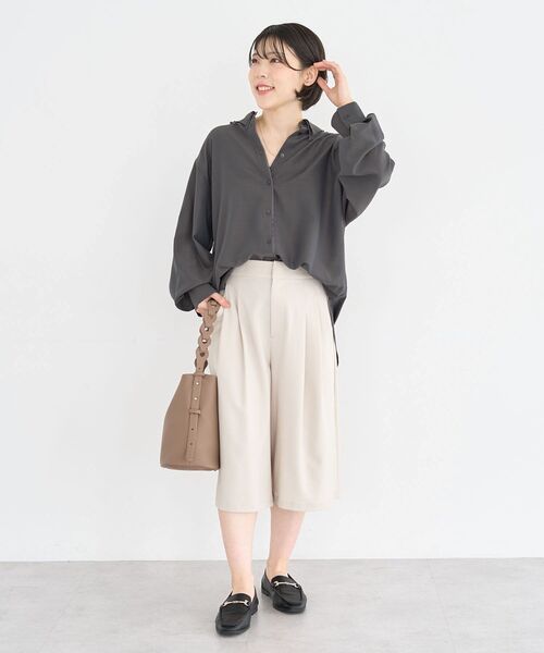 Green Parks(グリーンパークス)の「イージーケアキュロットパンツ(その他パンツ・レディース・ライトベージュ/ブラック/杢グレー・FREE)」の22枚目の写真