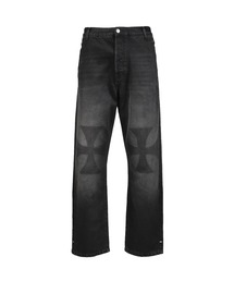ASKYURSELF（アスクユアセルフ）の「CROSS PATCH BAGGY JEANS（デニムパンツ）」