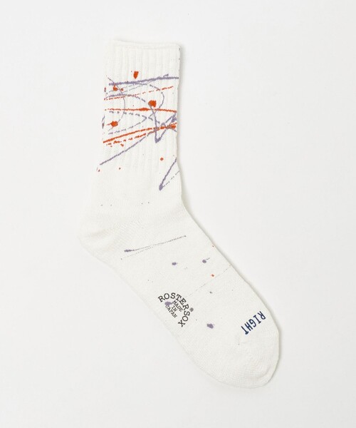 ROSTER SOX(ロスターソックス)の「【別注】<ROSTER SOX> ペイントソックス(ソックス/靴下・メンズ・グレー系/ホワイト/ブラック・FREE)」の2枚目の写真