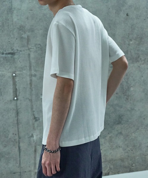 LANDNESS(ランドネス)の「【LANDNESS/ランドネス】VINTAGE WAFFLE HENLEY TEE/ヴィンテージワッフルヘンリーTEE(Tシャツ/カットソー・メンズ・ブラック系その他/ブラック/ホワイト・L/M/S)」の8枚目の写真