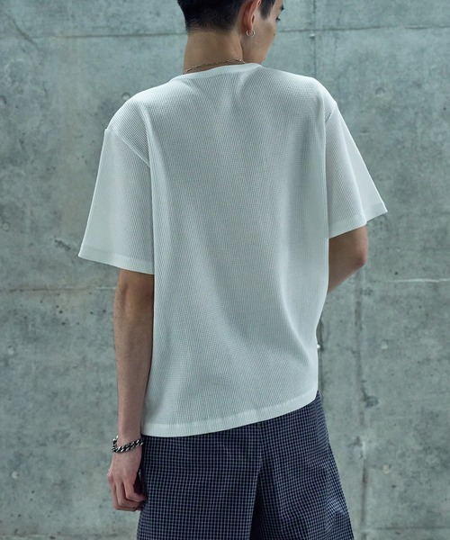 LANDNESS(ランドネス)の「【LANDNESS/ランドネス】VINTAGE WAFFLE HENLEY TEE/ヴィンテージワッフルヘンリーTEE(Tシャツ/カットソー・メンズ・ブラック系その他/ブラック/ホワイト・L/M/S)」の9枚目の写真