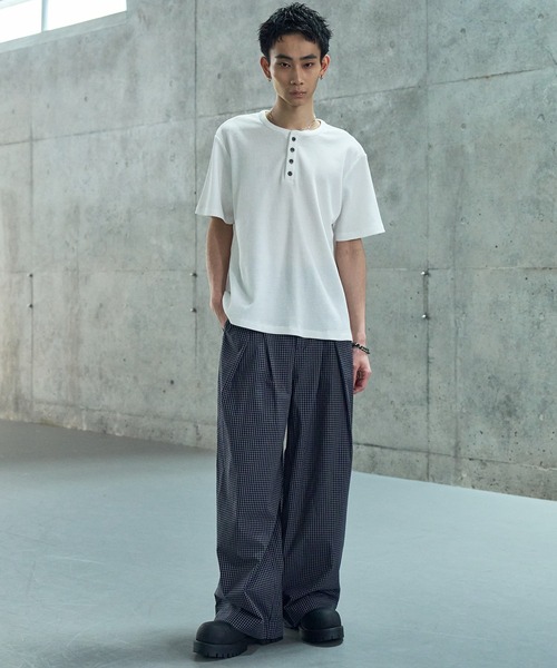 LANDNESS(ランドネス)の「【LANDNESS/ランドネス】VINTAGE WAFFLE HENLEY TEE/ヴィンテージワッフルヘンリーTEE(Tシャツ/カットソー・メンズ・ブラック系その他/ブラック/ホワイト・L/M/S)」の11枚目の写真