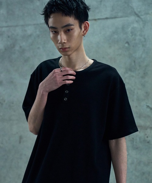 LANDNESS(ランドネス)の「【LANDNESS/ランドネス】VINTAGE WAFFLE HENLEY TEE/ヴィンテージワッフルヘンリーTEE(Tシャツ/カットソー・メンズ・ブラック系その他/ブラック/ホワイト・L/M/S)」の18枚目の写真