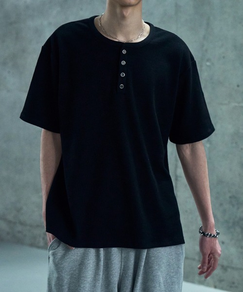LANDNESS(ランドネス)の「【LANDNESS/ランドネス】VINTAGE WAFFLE HENLEY TEE/ヴィンテージワッフルヘンリーTEE(Tシャツ/カットソー・メンズ・ブラック系その他/ブラック/ホワイト・L/M/S)」の20枚目の写真