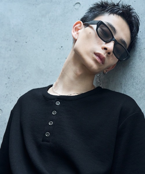 LANDNESS(ランドネス)の「【LANDNESS/ランドネス】VINTAGE WAFFLE HENLEY TEE/ヴィンテージワッフルヘンリーTEE(Tシャツ/カットソー・メンズ・ブラック系その他/ブラック/ホワイト・L/M/S)」の15枚目の写真