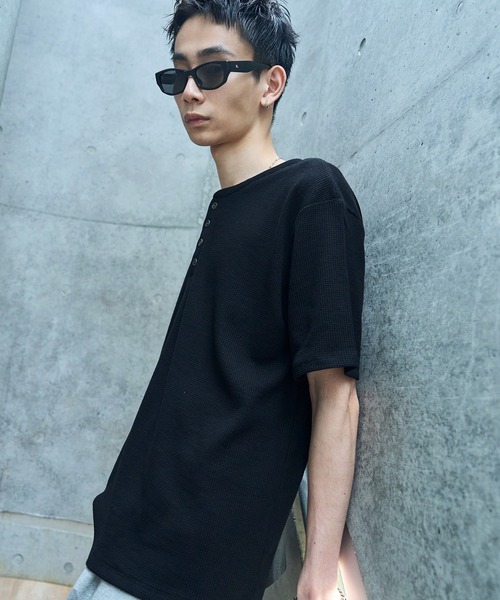 LANDNESS(ランドネス)の「【LANDNESS/ランドネス】VINTAGE WAFFLE HENLEY TEE/ヴィンテージワッフルヘンリーTEE(Tシャツ/カットソー・メンズ・ブラック系その他/ブラック/ホワイト・L/M/S)」の17枚目の写真