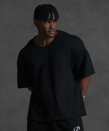 PHERMENON（フェルメノン）の「オーバーサイズ Uネック 無地 半袖Tシャツ - ブラック（Tシャツ/カットソー）」
