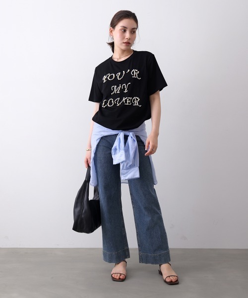 Bou Jeloud(ブージュルード)の「パールロゴTシャツ(Tシャツ/カットソー・レディース・ブラック/ホワイト・FREE)」の5枚目の写真