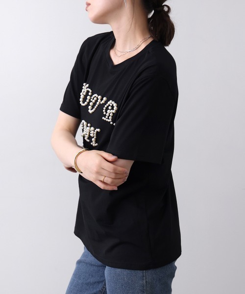 Bou Jeloud(ブージュルード)の「パールロゴTシャツ(Tシャツ/カットソー・レディース・ブラック/ホワイト・FREE)」の7枚目の写真