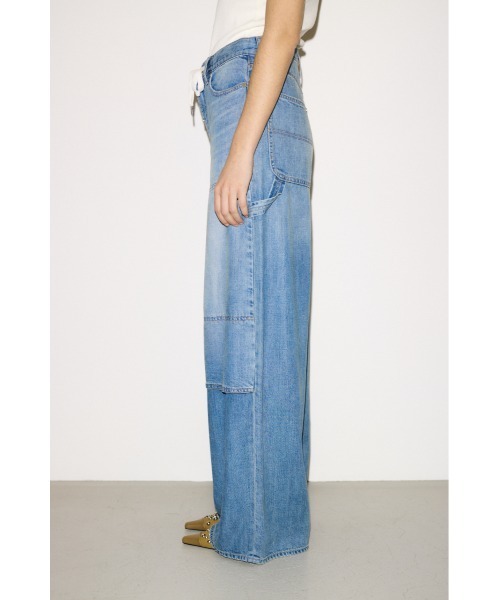 THROW by SLY（スローバイスライ）の「THROW PAINTER TENCEL(TM) WIDE PT-AB ペインターテンセルワイドパンツエービー 春服 夏服（デニムパンツ・レディース・ライトブルー/ダークブルー・1/0）」の3枚目の写真