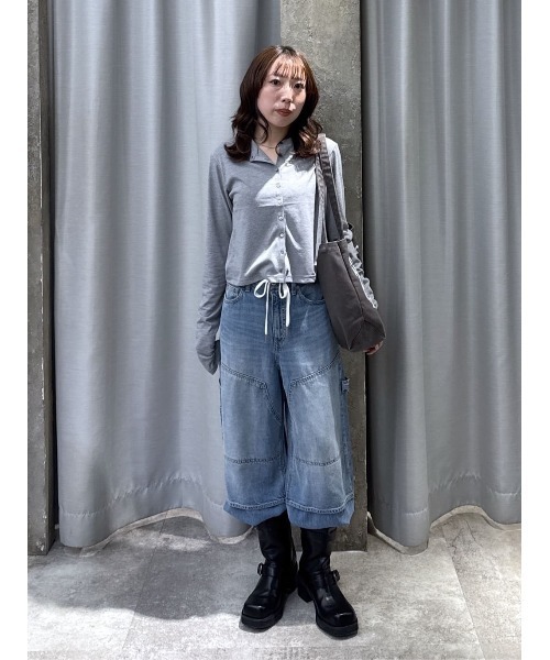 THROW by SLY(スローバイスライ)の「THROW PAINTER TENCEL(TM) WIDE PT-AB ペインターテンセルワイドパンツエービー 春服 夏服(デニムパンツ・レディース・ライトブルー/ダークブルー・1/0)」の18枚目の写真
