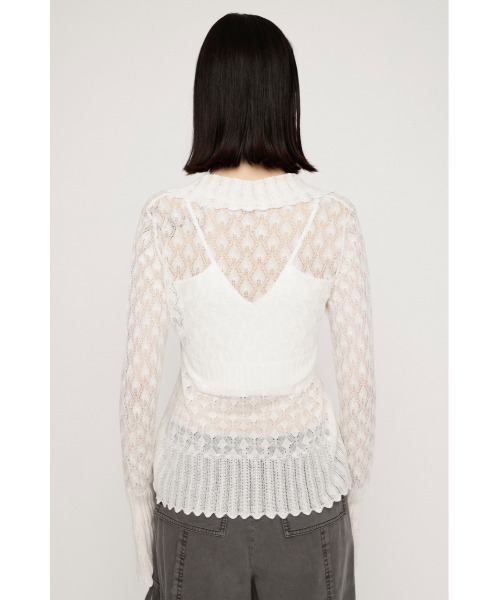 SLY(スライ)の「FRILL OPENWORK KNITTING C/D フリルオープンワークニッティングカーディガン 春服 夏服(カーディガン/ボレロ・レディース・オフホワイト/ブラック/レッド・FREE)」の15枚目の写真