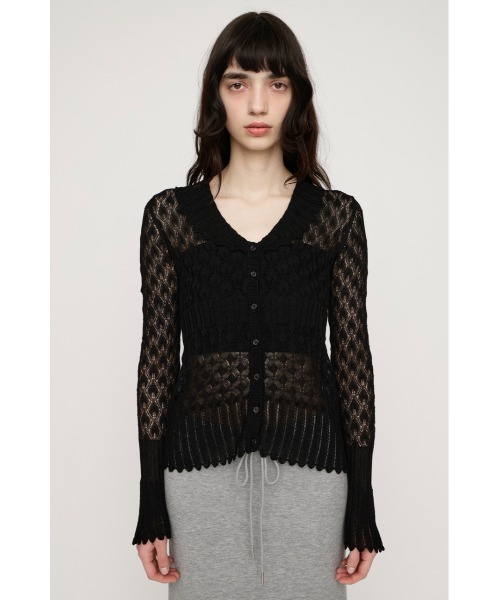SLY(スライ)の「FRILL OPENWORK KNITTING C/D フリルオープンワークニッティングカーディガン 春服 夏服(カーディガン/ボレロ・レディース・オフホワイト/ブラック/レッド・FREE)」の21枚目の写真